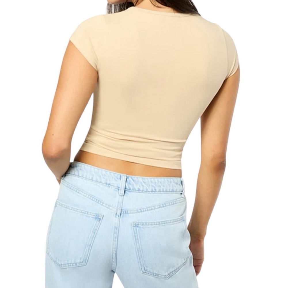 NWT WEWOREWHAT Cotton Ruched Tee‎ - Picture 3 of 11